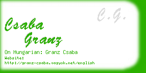 csaba granz business card